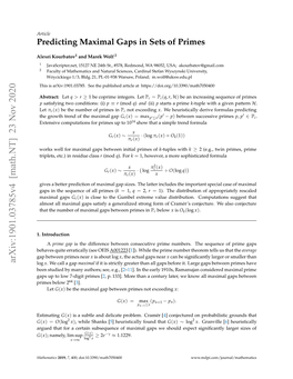 Predicting Maximal Gaps in Sets of Primes