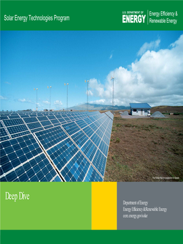Solar Energy Technologies Program Deep Dive Presentation