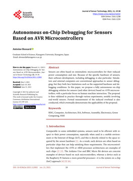 Autonomous On-Chip Debugging for Sensors Based on AVR Microcontrollers