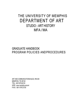 Department of Art Graduate Student Handbook