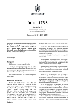 Innst. 475 S (2020–2021) Innstilling Til Stortinget Fra Næringskomiteen