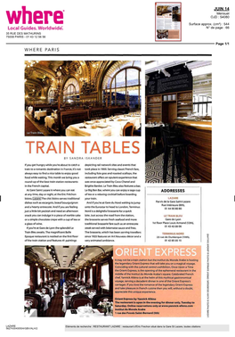 Train Tables by Sandra Iskander