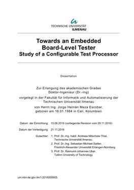 Towards an Embedded Board-Level Tester Study of a Configurable Test Processor