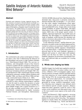 Satellite Analyses of Antarctic Katabatic Wind Behavior*