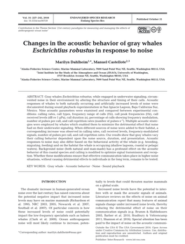 Changes in the Acoustic Behavior of Gray Whales Eschrichtius Robustus in Response to Noise