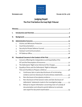 Judging Dujail the First Trial Before the Iraqi High Tribunal