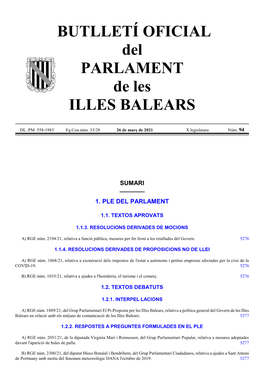 RGE Núm. 2194/21, Relativa a Funció Pública, Mesures Per Fer Front a Les Retallades Del Govern