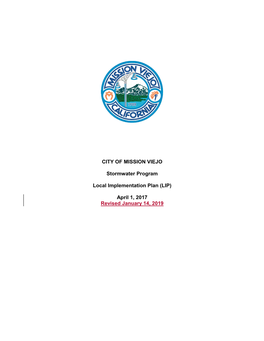 City of Mission Viejo Stormwater Program Local Implementation Plan