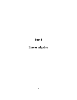 Part I Linear Algebra