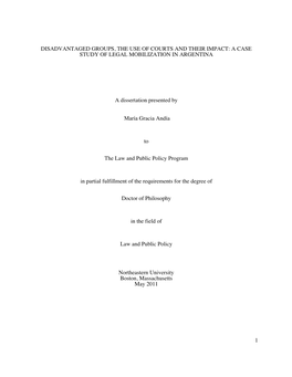 A Case Study of Legal Mobilization in Argentina