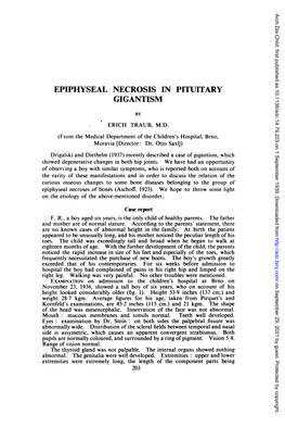 Epiphyseal Necrosis in Pituitary Gigantism