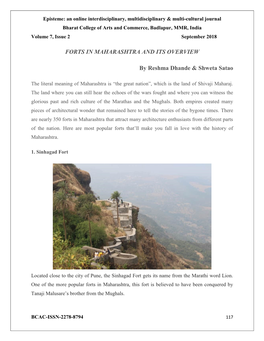 FORTS in MAHARASHTRA and ITS OVERVIEW by Reshma Dhande