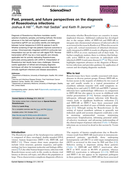 Past, Present, and Future Perspectives on the Diagnosis of Roseolovirus Infections