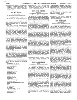 CONGRESSIONAL RECORD— Extensions of Remarks E140 HON