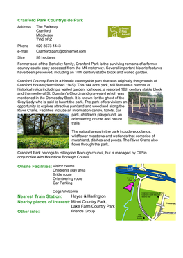 Minet Country Park, Lake Farm Country Park Other Info: Friends Group