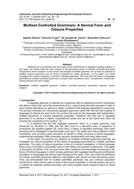 Multiset Controlled Grammars: a Normal Form and Closure Properties