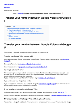 Transfer Your Number Between Google Voice and Google Fi