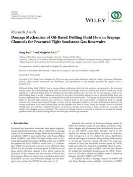Research Article Damage Mechanism of Oil-Based Drilling Fluid Flow in Seepage Channels for Fractured Tight Sandstone Gas Reservoirs