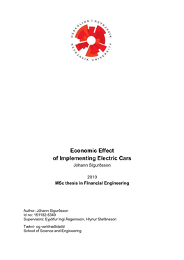 Economic Effect of Implementing Electric Cars Jóhann Sigurðsson