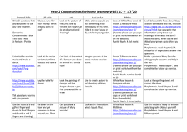 Year 2 Opportunities for Home Learning WEEK 12 – 1/7/20