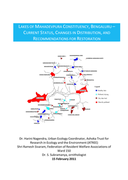 Lakes of Mahadevpura Constituency, Bengaluru – Current Status, Changes in Distribution, And