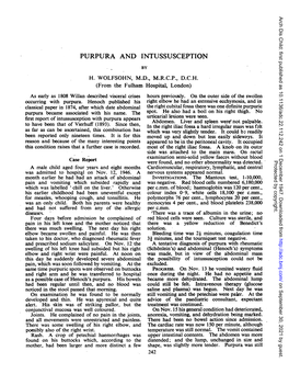 Purpura and Intussusception