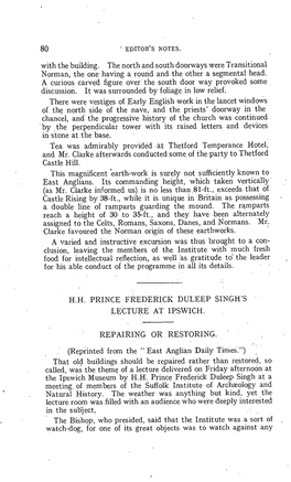 H.H. Prince Frederick Duleep Singh's Lecture at Ipswich