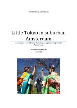 Little Tokyo in Suburban Amsterdam an Analysis on Residential Clustering of Japanese Migrants in Amstelveen