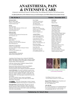 Anaesthesia, Pain & Intensive Care