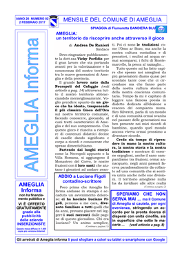 MENSILE DEL COMUNE DI AMEGLIA AMEGLIA Informa