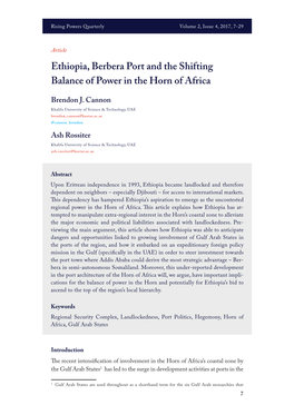 Ethiopia, Berbera Port and the Shifting Balance of Power in the Horn of Africa