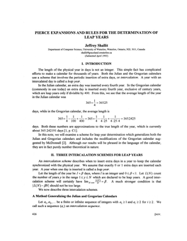 Pierce Expansions and Rules for the Determination of Leap Years