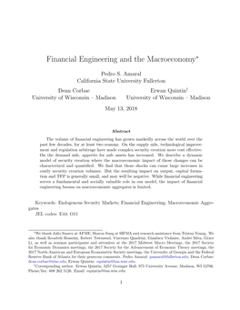 Financial Engineering and the Macroeconomy∗