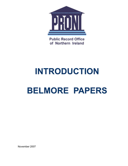 Introduction to the Belmore Papers