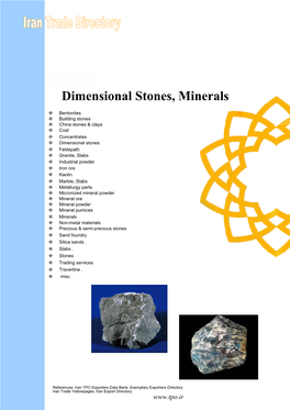 Dimensional Stones, Minerals