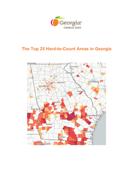 The Top 25 Hard-To-Count Areas in Georgia Table of Contents