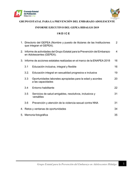Grupo Estatal Para La Prevención Del Embarazo En Adolescentes Hidalgo GRUPO ESTATAL PARA LA PREVENCIÓN DEL EMBARAZO ADOLESCENT