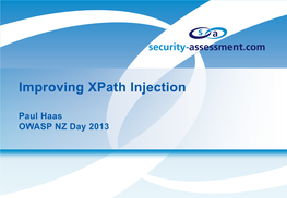 Improving Xpath Injection