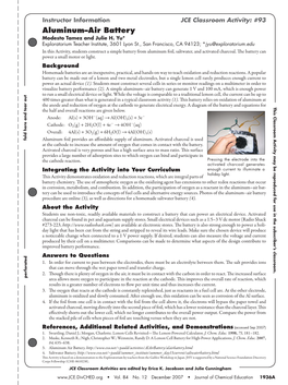 Aluminum–Air Battery Modesto Tamez and Julie H