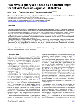 FBA Reveals Guanylate Kinase As a Potential Target for Antiviral Therapies Against SARS-Cov-2