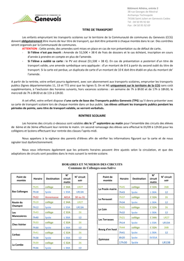 Titre De Transport Rentree Scolaire