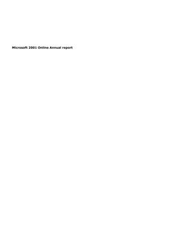 Microsoft 2001 Online Annual Report