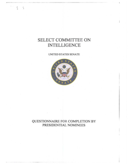 Questionnaire for Presidential Appointees