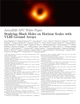 Astro2020 APC White Paper Studying Black Holes on Horizon Scales with VLBI Ground Arrays