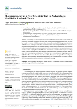 Photogrammetry As a New Scientific Tool in Archaeology: Worldwide Research Trends