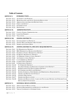 Table of Contents ARTICLE I