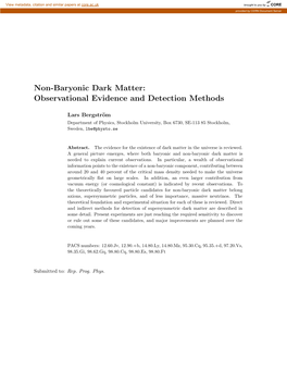 Non-Baryonic Dark Matter: Observational Evidence and Detection Methods