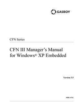 CFN III Manager's Manual for Windows® XP Embedded