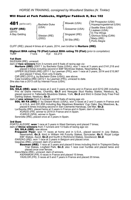 HORSE in TRAINING, Consigned by Woodland Stables (N