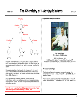 The Chemistry of 1-Acylpyridiniums